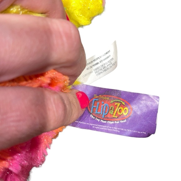 FLIPAZOO Rainbow Dolphin Pink Seal Stuffed Animal Reversible Plush Toy EUC - Picture 12 of 13